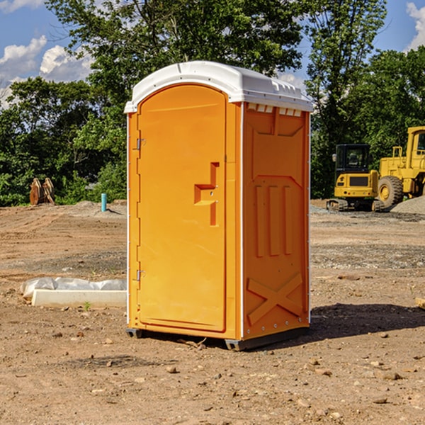 how often are the porta potties cleaned and serviced during a rental period in Adamsville RI